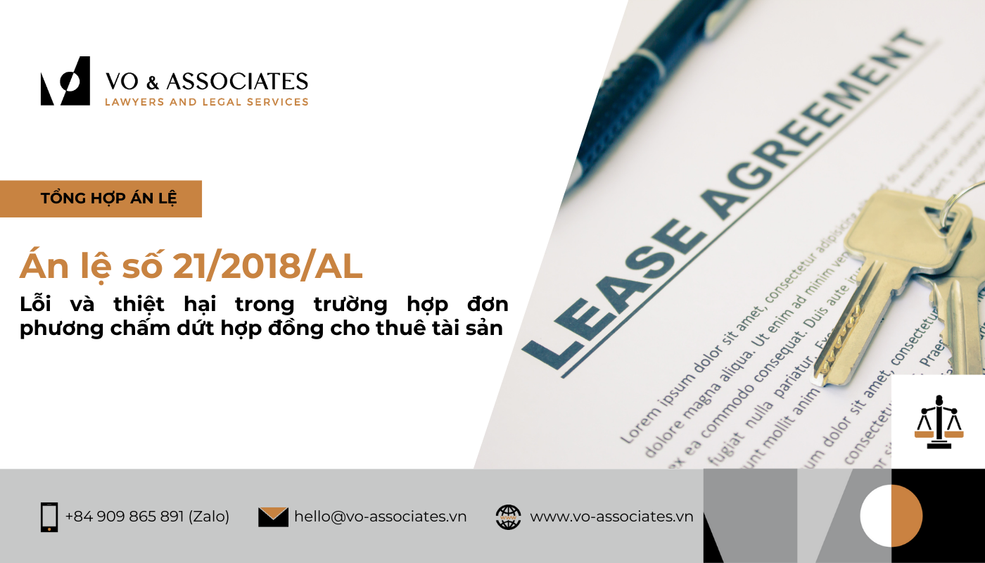 An le so 21 2018 AL ve loi va thiet hai trong truong hop don phuong cham dut hop dong cho thue tai san